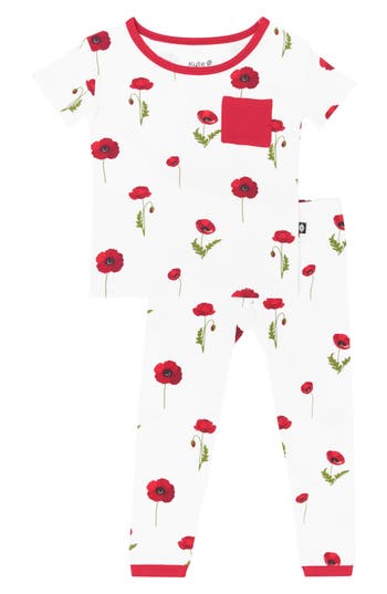 Kyte Baby Kids' Cloud Poppies Fitted Two-piece Pajamas In Multi