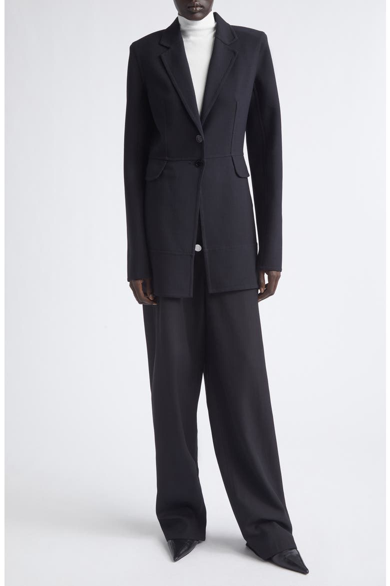 Aitana Straight Leg Tropical Wool Pants, Alternate, color, BLACK