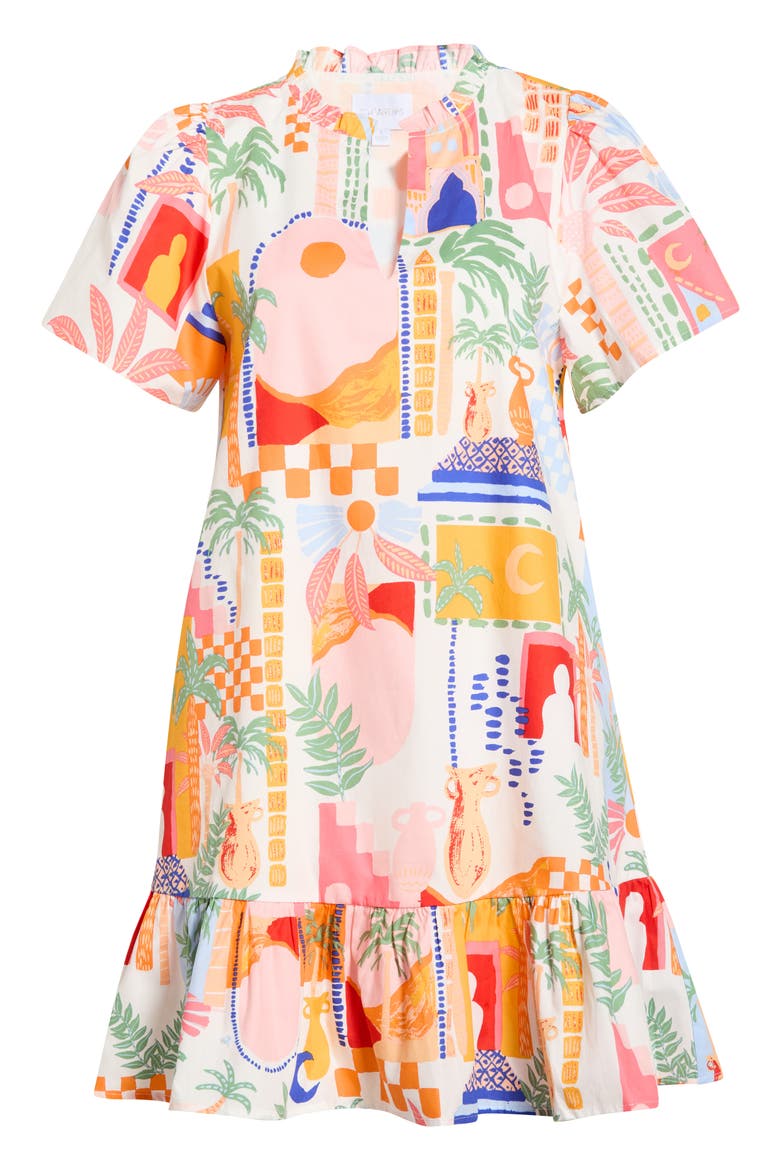 Petrolia Town Celeste Minidress, Alternate, color, ORANGE-PINK-WHITE