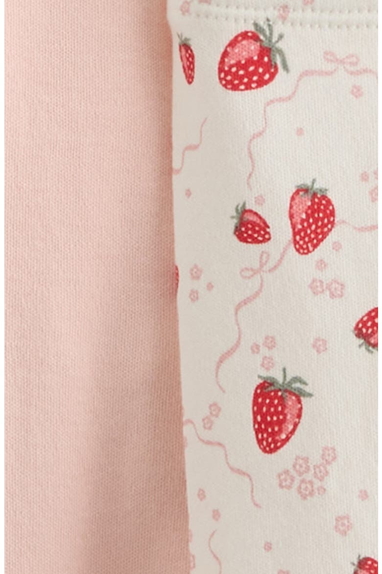 Assorted 2-Pack Cotton Leggings, Alternate, color, IVORY STRAWBERRY-PINK PACK