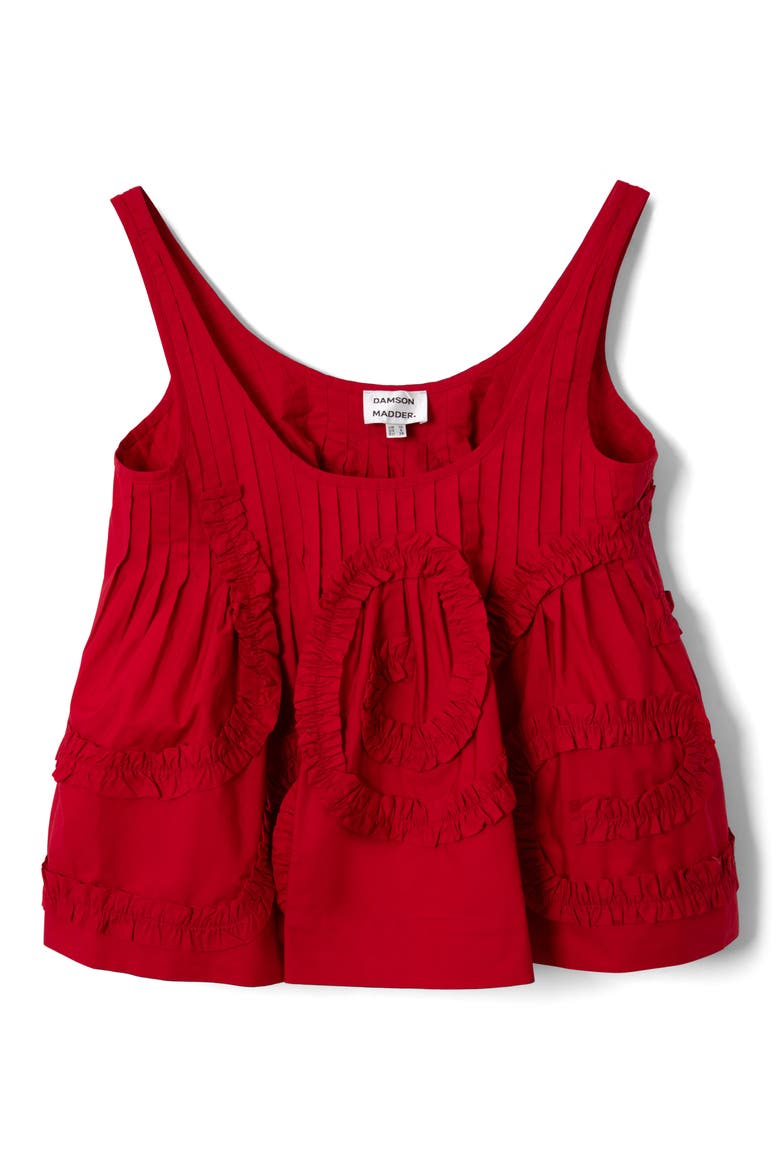 Stella Ruffle Flounce Organic Cotton Tank, Alternate, color, RED