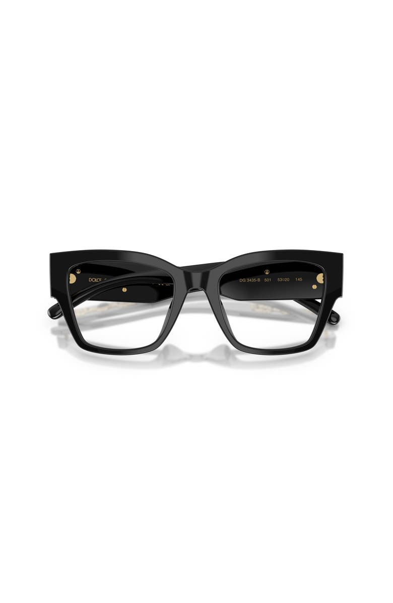 Dolce&Gabbana 53mm Butterfly optical glasses, Alternate, color, Black