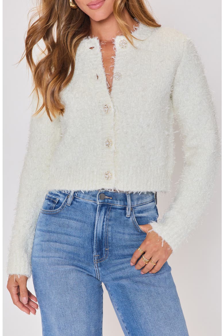Snowy Day Textured Cardigan, Main, color, IVORY