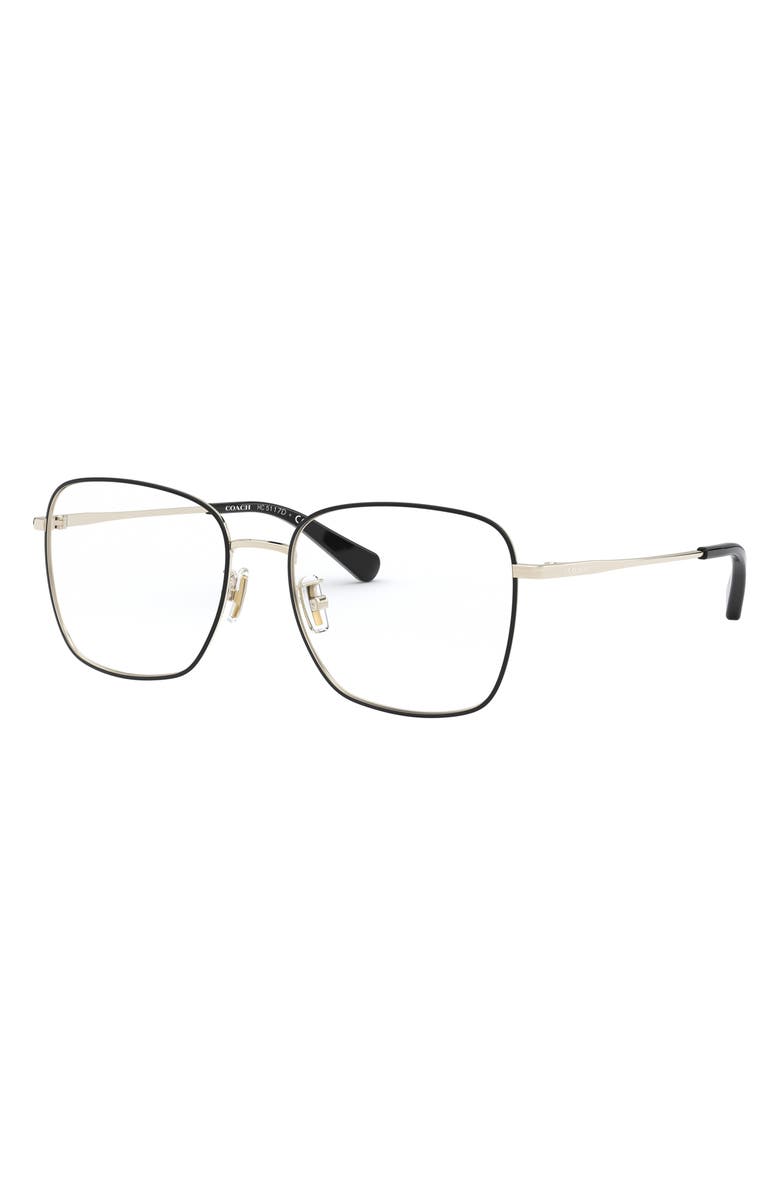 COACH 55mm Rectangular Optical Glasses, Alternate, color,