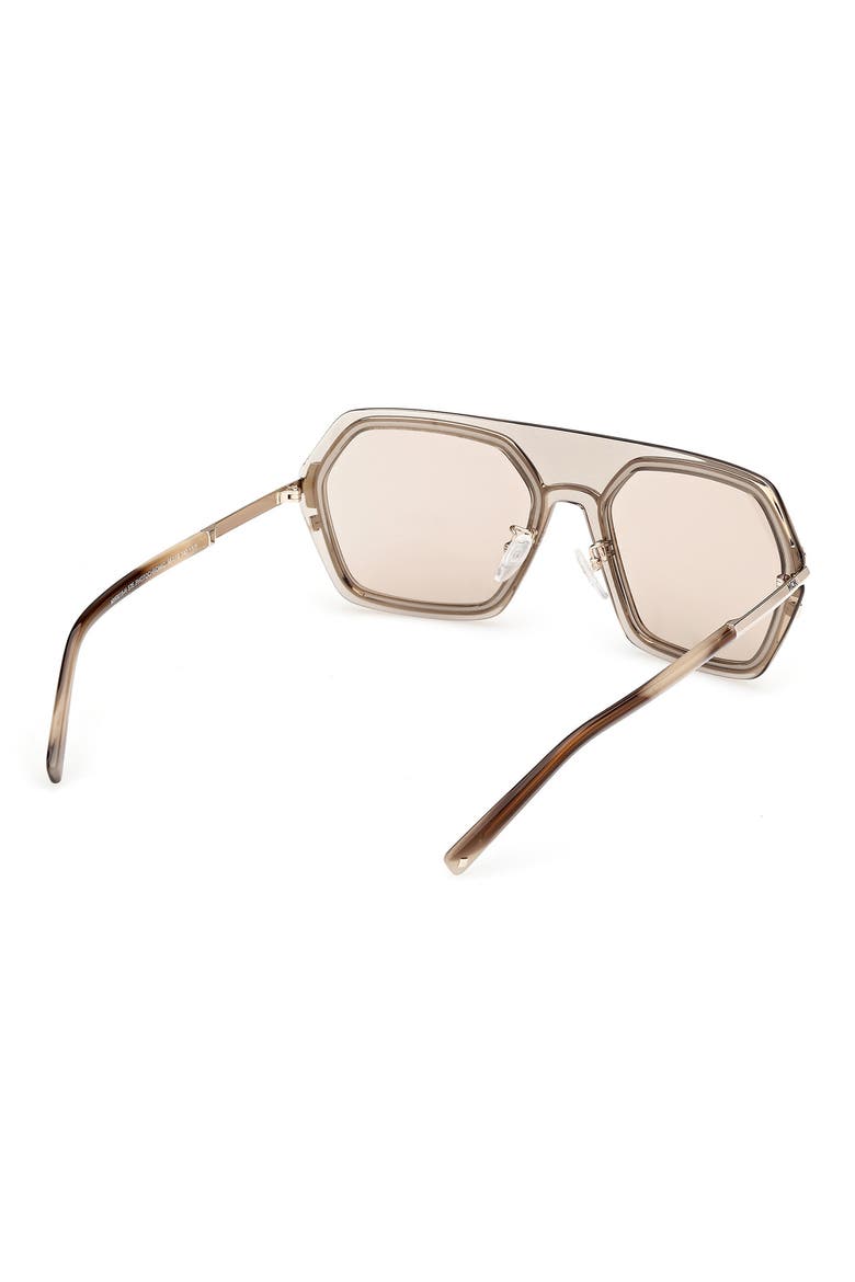 56mm Shield Sunglasses, Alternate, color, SHINY BEIGE / BROWN
