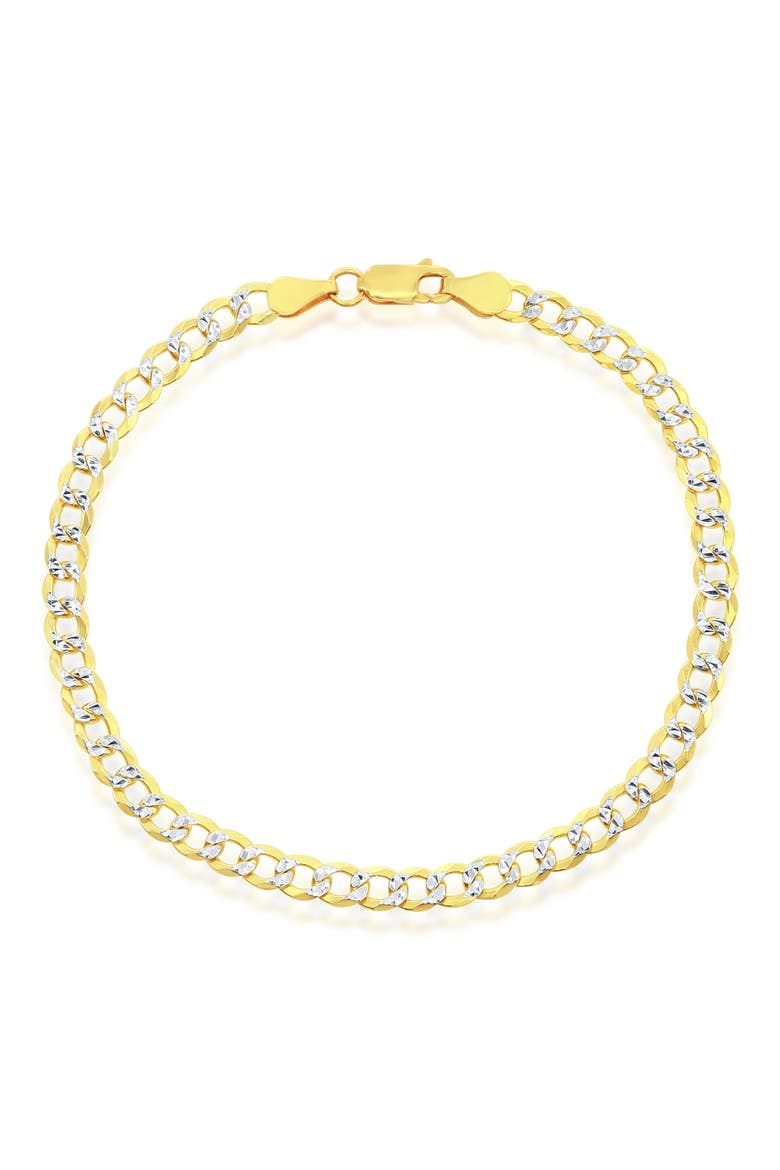 14K Gold Plated Curb Chain Anklet, Main, color, GOLD