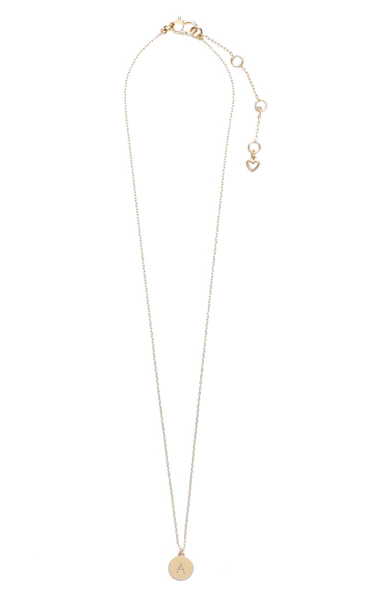 Kate Spade New York mini initial pendant necklace, Main, color, Gold - A
