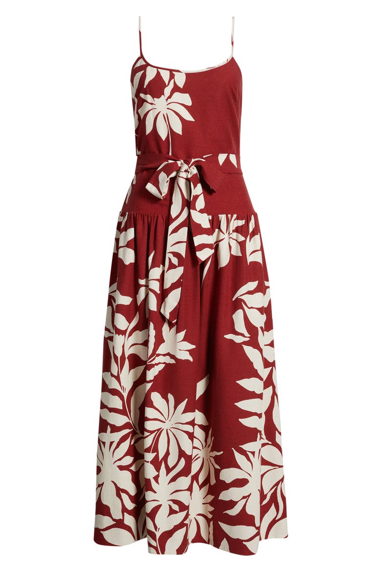 Floral Print Sleeveless Maxi Dress, Alternate, color, RED MULTI