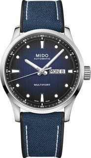 MIDO Multifort Automatic Fabric & Rubber Strap Watch, 42mm