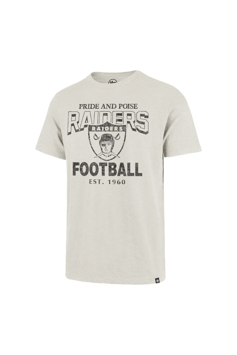 Men's '47  Natural Las Vegas Raiders Head On Scrum Slub T-Shirt, Main, color, Natural
