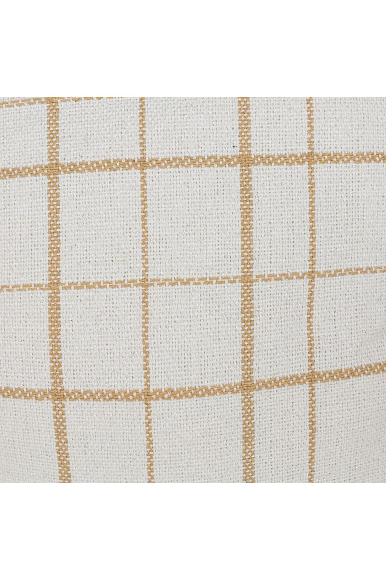 Handwoven Modern Plaid Pillow, 18" x 18" Tan Cotton With Polyester Fill, Alternate, color, Beige