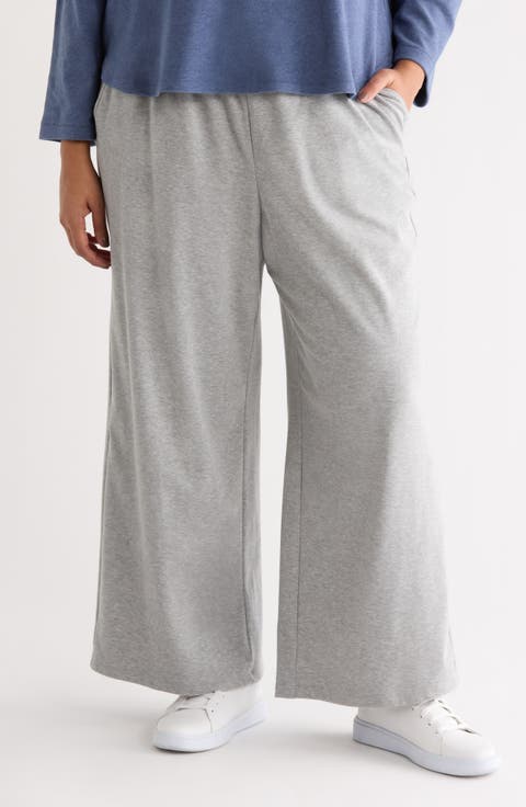 Drawstring Waist Wide Leg Pants (Plus)