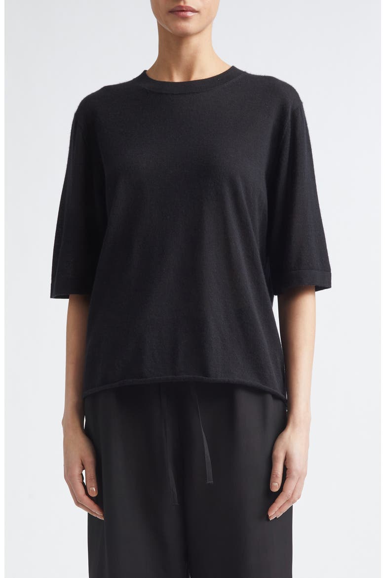 Nala Cashmere T-Shirt, Main, color, BLACK