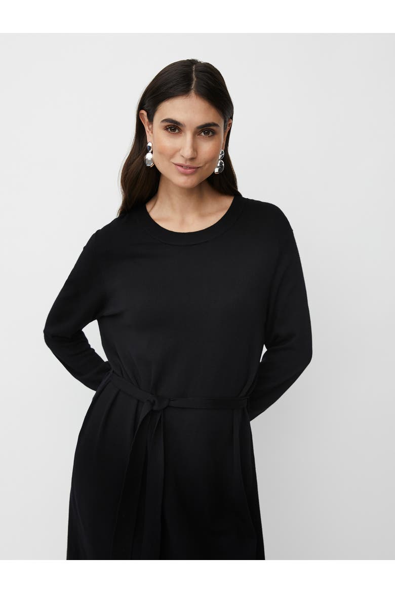 MaNisuta Long Sleeve Belted Waist Dress, Alternate, color, Black