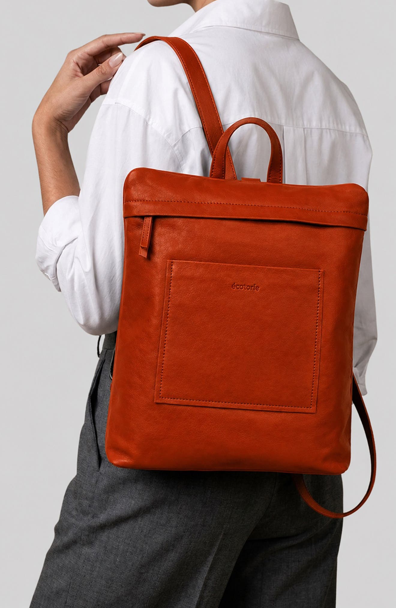 Willow Leather Backpack, Alternate, color, RUST