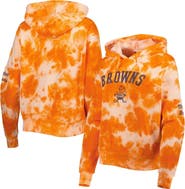 New Era Women's New Era Orange Cleveland Browns Cloud Dye Fleece Pullover Hoodie