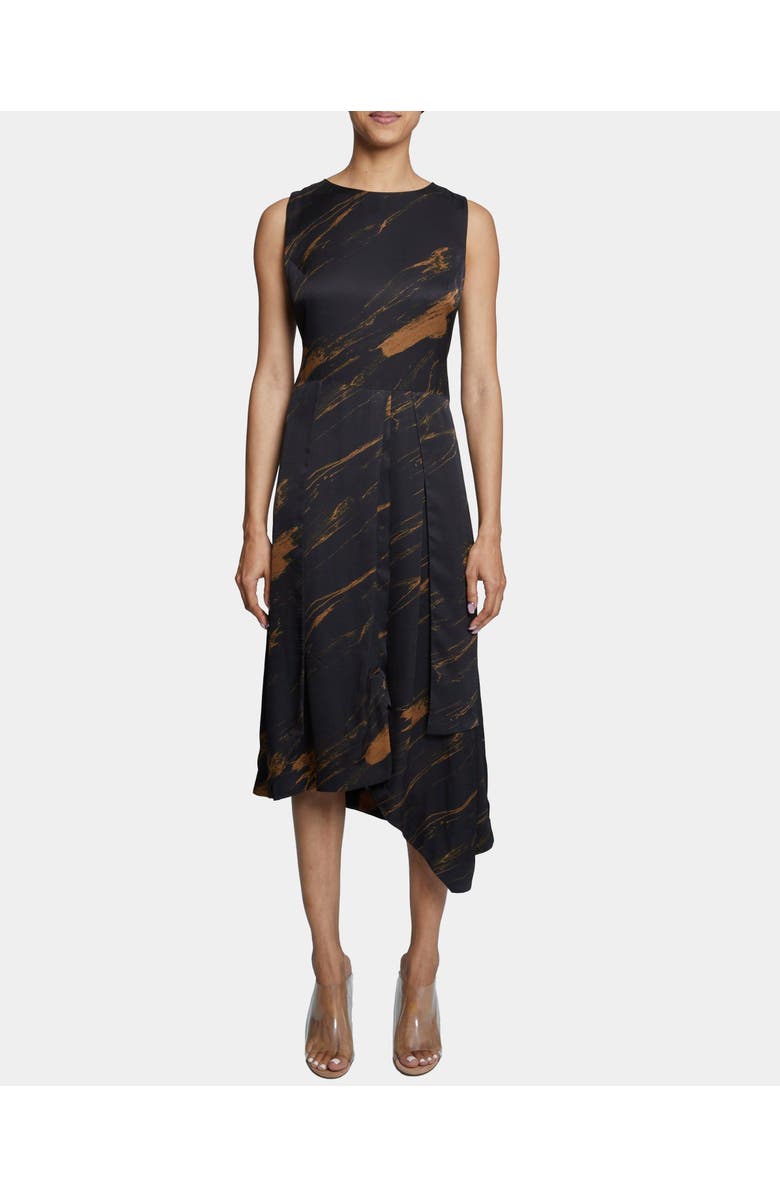 Santorelli MADDY Sleeveless Multipanel Asymmetric Dress in Abstract Printed Viscose, Main, color, 