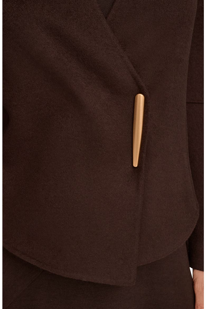 Asymmetric Wool Blend Jacket, Alternate, color, CHOCOLATE
