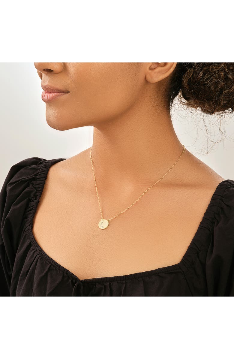 Sterling Forever Cubic Zirconia Round Initial Necklace, Main, color, Gold