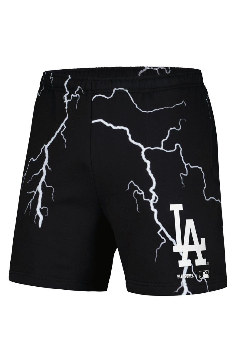 PLEASURES Men's PLEASURES Black Los Angeles Dodgers Lightning Shorts, Alternate, color, Black