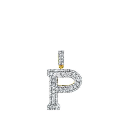 Luvmyjewelry P Initial Diamond Pendant 14k Yellow Gold In 14k Yellow Gold -
