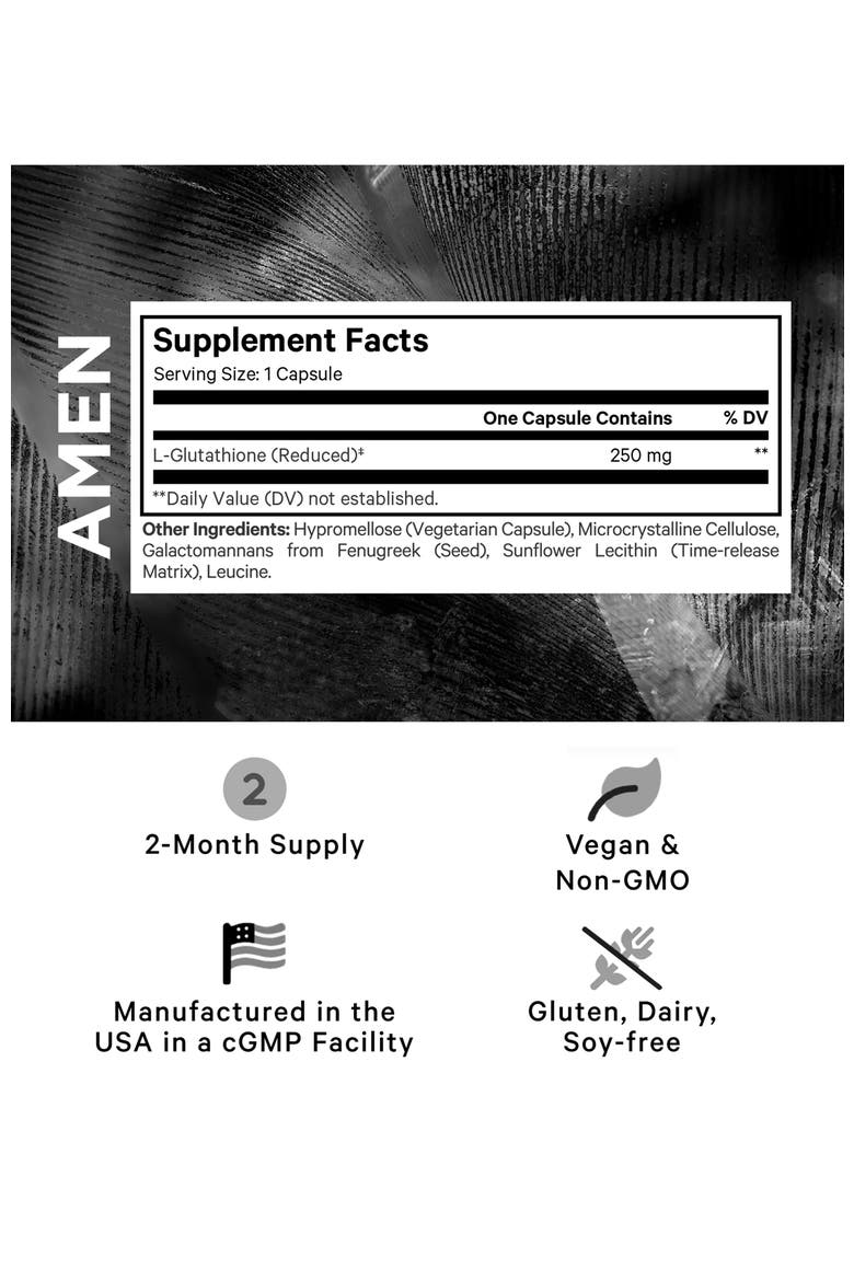 Amen Glutathione-SR+ Reduced L-Glutathione Supplement, Alternate, color, White