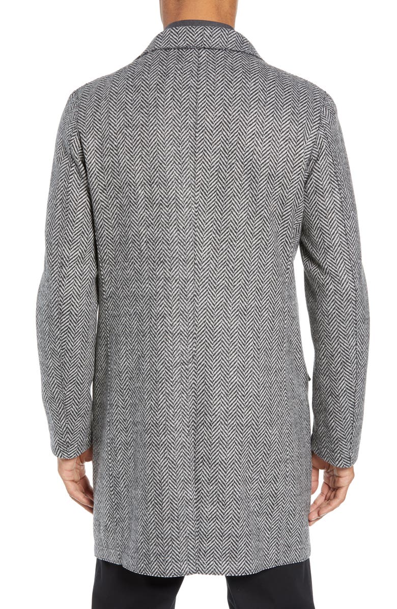 Eleventy Trim Fit Wool Blend Top Coat, Alternate, color, 