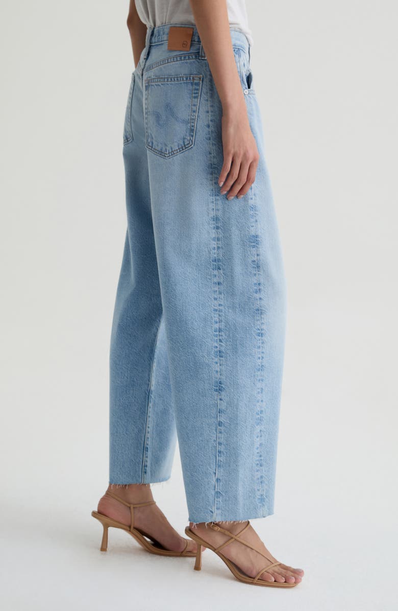 AG Hattie Raw Hem High Waist Crop Barrel Jeans, Alternate, color, Gesture