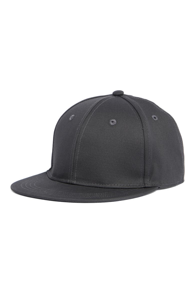 Laminated Flat Bill Baseball Cap, Main, color, GREY ONYX