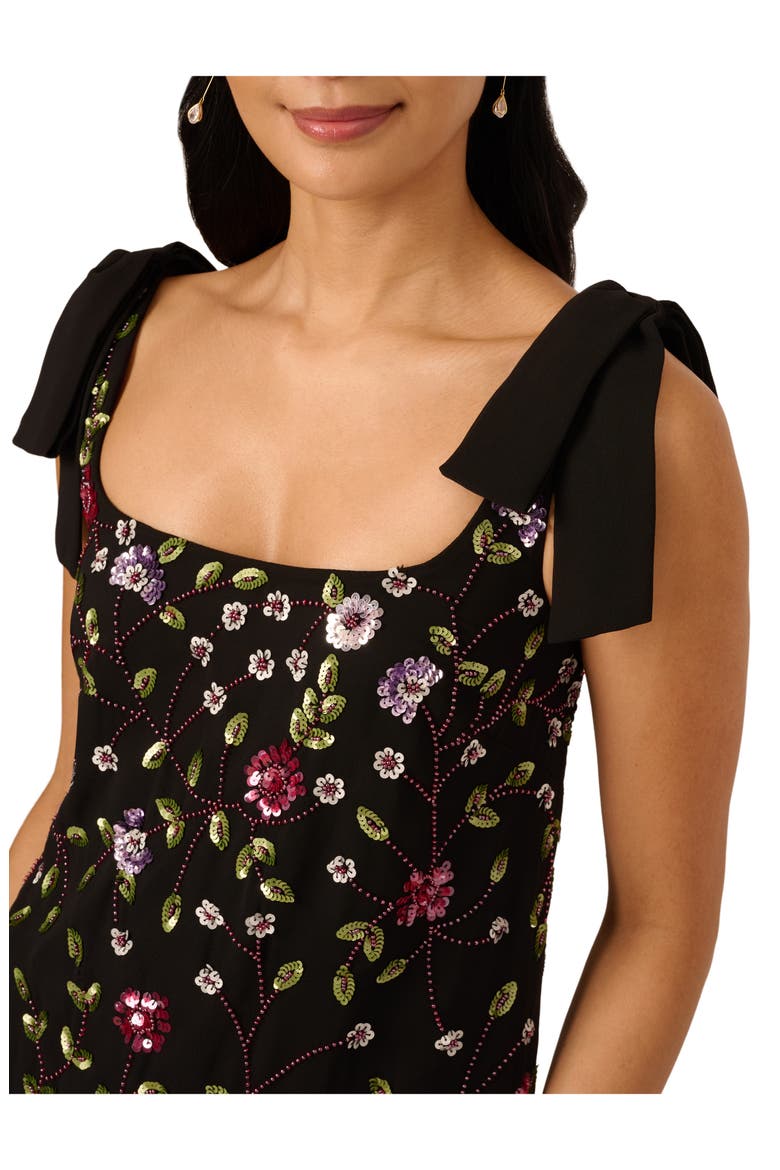 Beaded Sleeveless Shift Dress, Alternate, color, BLACK MULTI