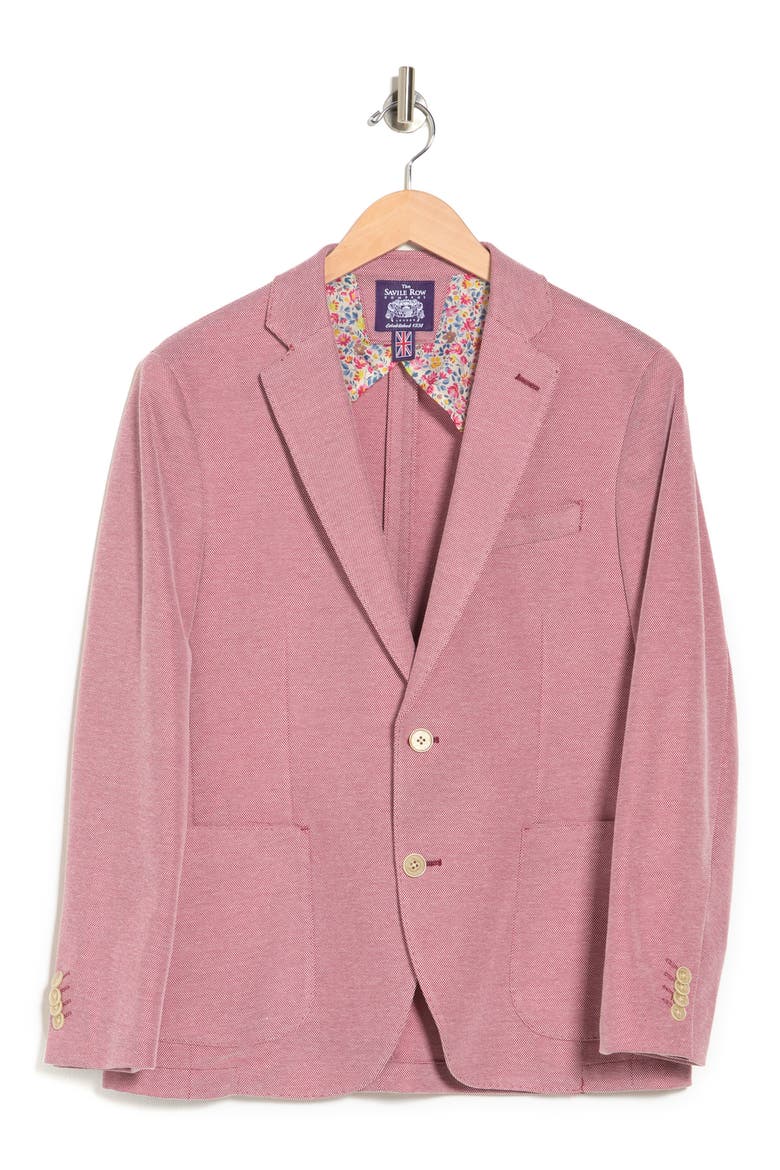 Notch Lapel Knit Blazer, Alternate, color, RED