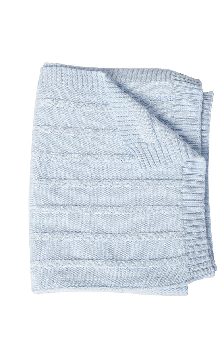 Nellapima Cable Knit Blanket - Baby, Alternate, color, Blue
