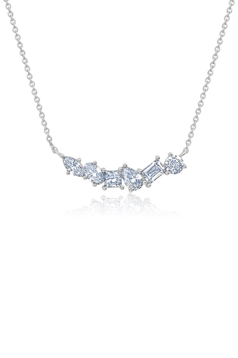 Mixed Cubic Zirconia Pendant Necklace, Main, color, SILVER