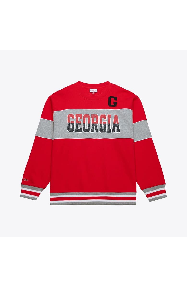 Mitchell 
Ness Men
s Mitchell 
Ness  Red Georgia Bulldogs Fleece Sweatshirt, Main, color, Red