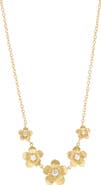 ATHRA LUXE Cubic Zirconia Five Flower Pendant Necklace