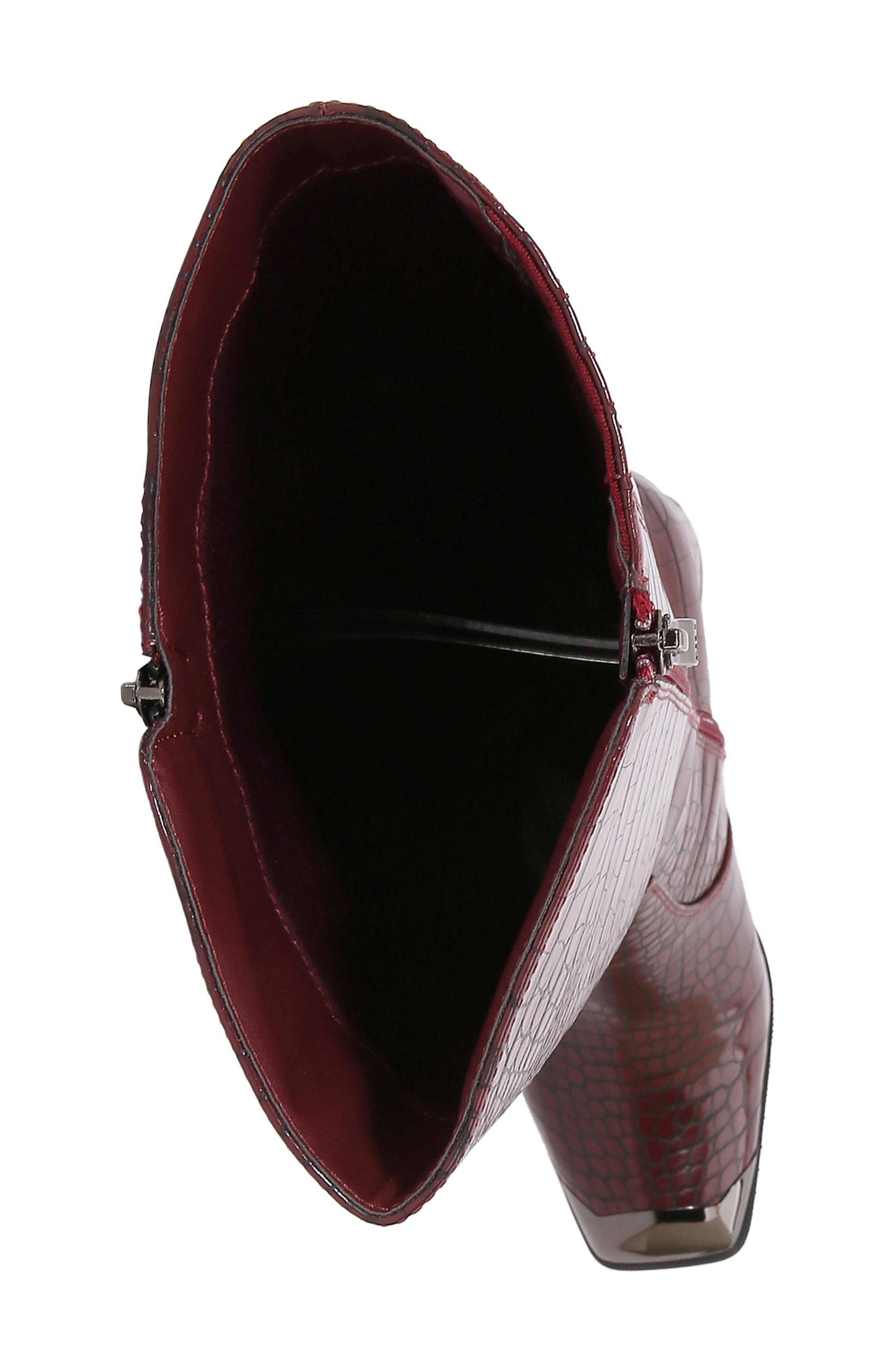 Lux Block Heel Knee High Boot, Alternate, color, BURGUNDY