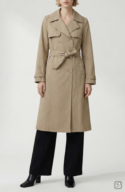Evelin Tie Waist Water Repellent Coat