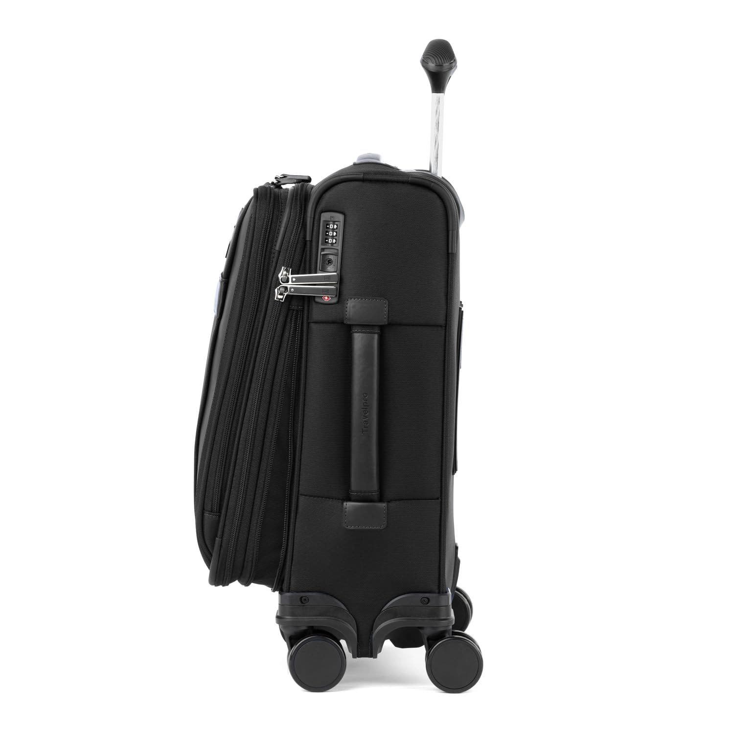 TRAVELPRO Versapack + Lightweight Softside Expandable 20" Compact Carry On Spinner Luggage, Alternate, color, Black