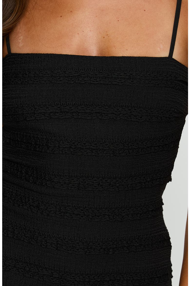 Sylvana Textured Minidress, Alternate, color, BLACK