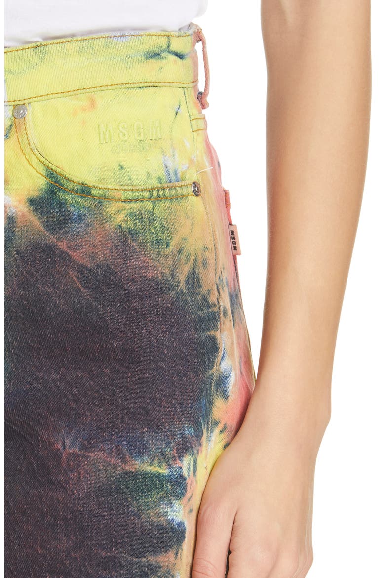 Tie Dye Denim Shorts, Alternate, color, MULTICOLOR