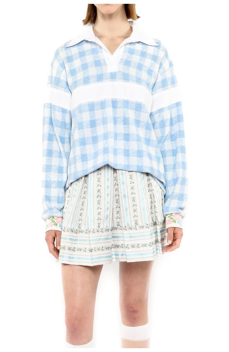 Anna Sui Gingham Terry Top, Main, color, 