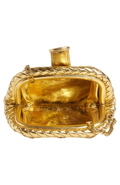 Bottega Veneta Mini Lauren 1980 Intrecciato Metallic Leather Clutch