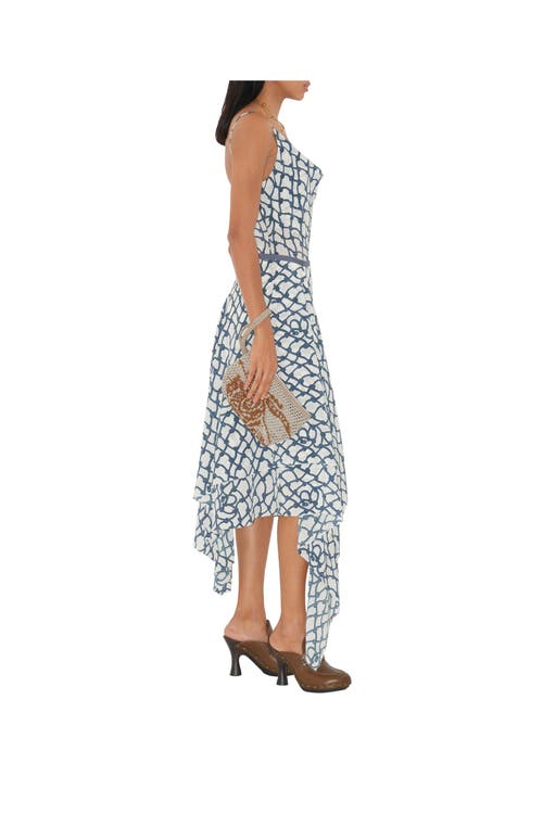 Burberry Asymmetric-design Midi Skirt In Pool