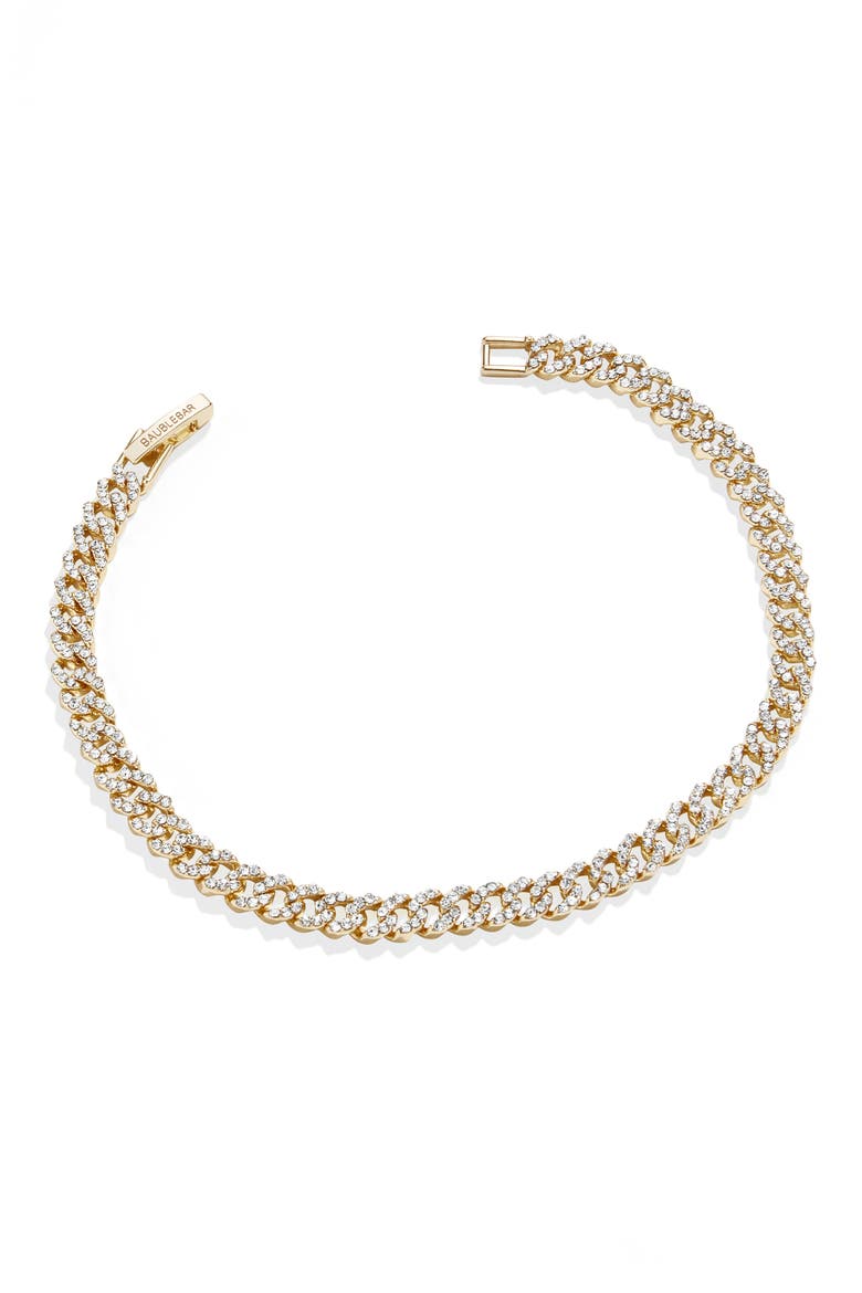 Miley Pavé Curb Chain Bracelet, Main, color, GOLD