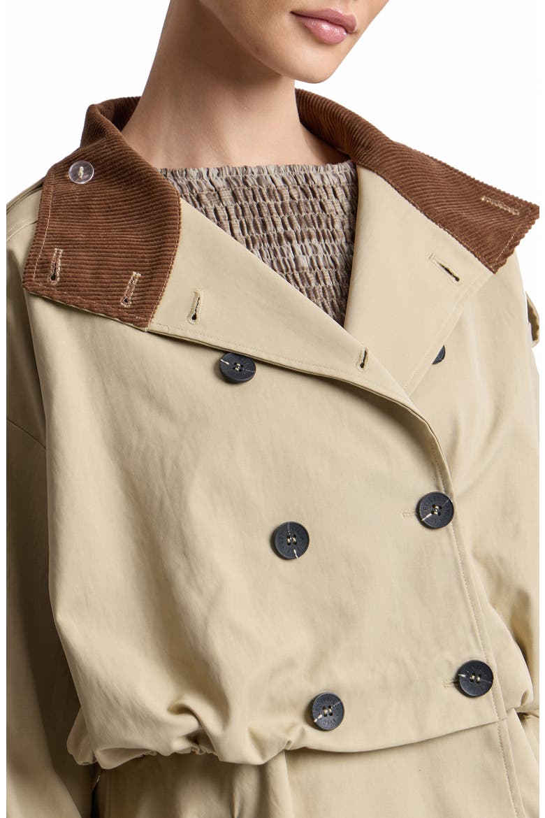 Blouson Peplum Trench Jacket, Alternate, color, KHAKI