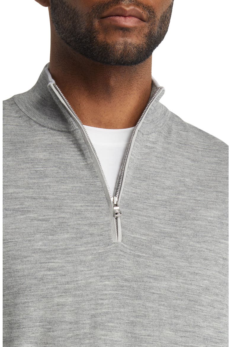 Crown Crafted Excursionist Flex Quarter Zip Merino Wool Blend Pullover, Alternate, color, GALE GREY