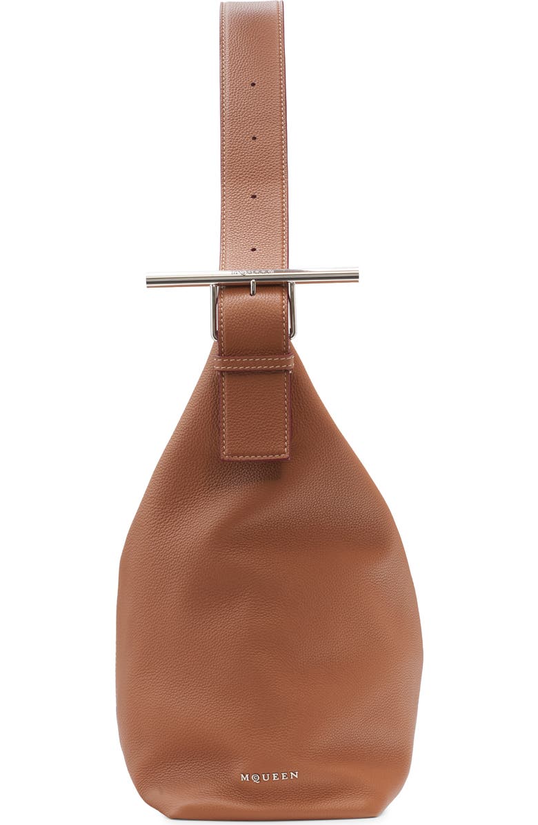 McQueen T-Bar Sling Hobo Bag, Alternate, color, 2116 Pecan/ Silver