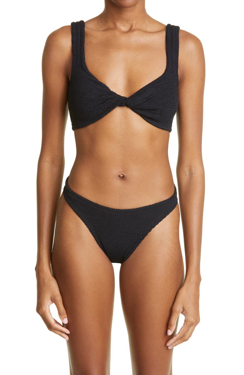 Hunza G Jean Crinkle Twist Two-Piece Swimsuit, Main, color, 