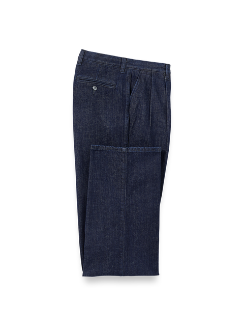 Denim Pleated Pants