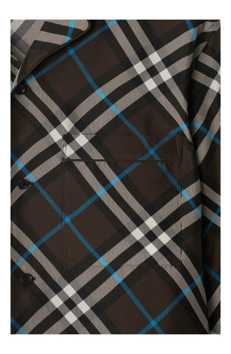 Burberry Regular Fit Check Silk Pyjama Shirt, Alternate, color, 